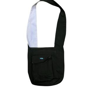 Kava Black Crossbody Shoulder Bag Canvas Pocket Sling Festival Travel Unisex
